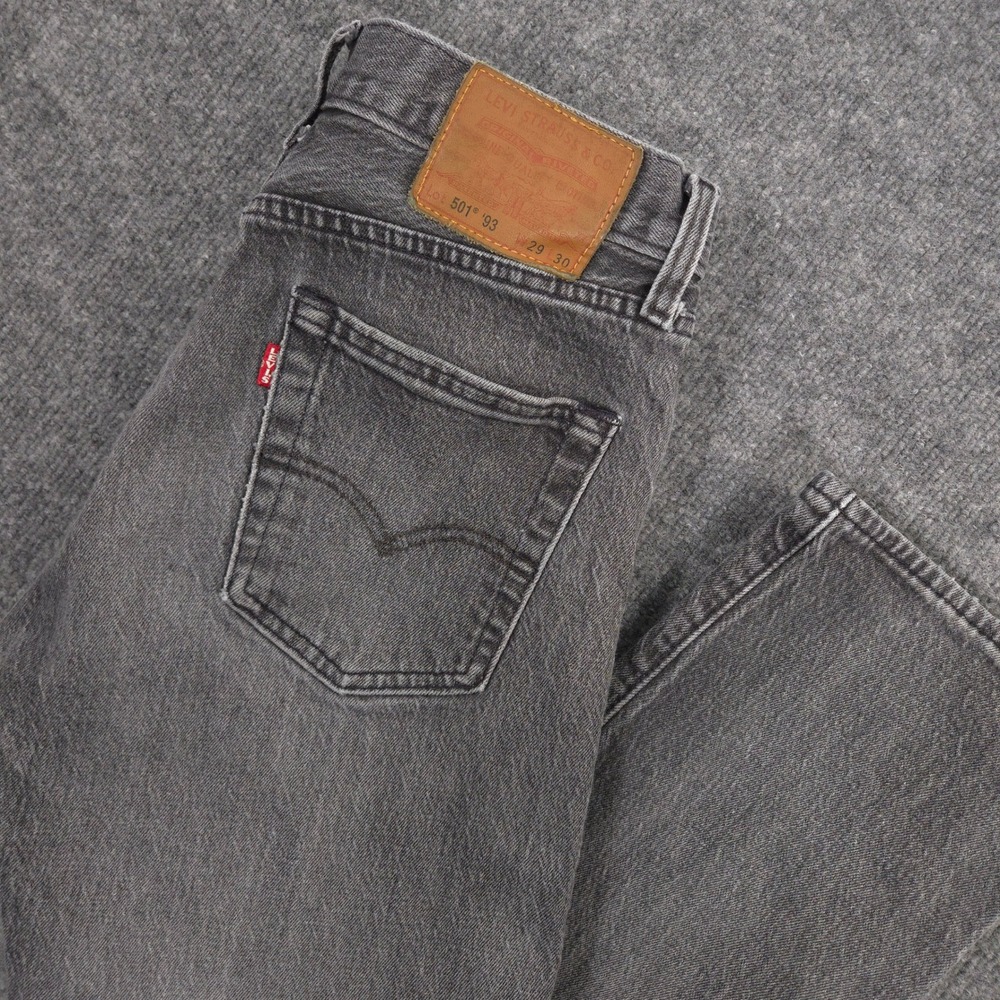 Levis Jeans Mens 29X30 Gray 501‎ '93 Straight Premium Big E Tab Button Fly Denim